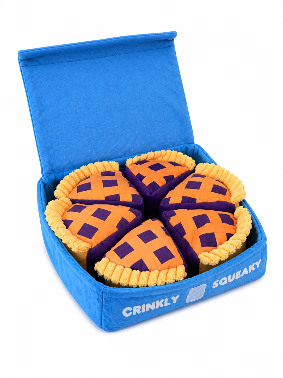 Blueberry Pup Pie – Plush Dog Toy Set with 6 Squeaky Slices